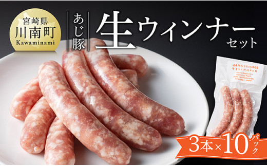 ※令和7年7月発送分※あじ豚生ウインナーセット 【 肉 豚 豚肉 あじ豚 ウインナー 生ウインナー 宮崎県産 川南町産 】