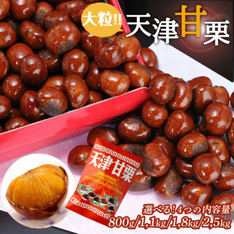 【ふるさと納税】 【 寄付受付：2025年5月10日まで 】 天津甘栗 選べる容量 800g/1.1kg/1.8kg/2.5kg 栗 兵庫 兵庫県 特選大粒栗 大粒 大粒栗 おやつ お菓子 スイーツ 栗スイーツ 栗好き 焼き栗 焼き 栗 マロン 国産 こだわり製法