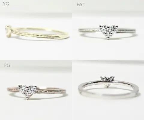 指輪 天然 ダイヤモンド 0.12ct ハート SIクラス【K10PG】r-18（KRP）G12-1410