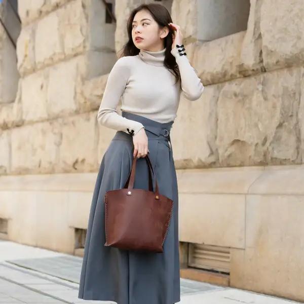 豊岡鞄 haaki Leather トートバッグ（HLB100）チョコラート