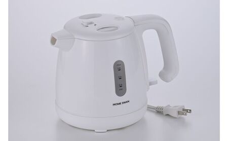 電気ケトル 転倒湯漏れ防止 白 空だき防止 電気ケトル【0.8L】