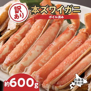 訳あり 冷凍 ボイル ずわいがに 足 600g ズワイガニ　ハーフポーション 年末年始 お歳暮 正月 ギフト 2025