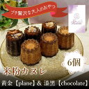 【ふるさと納税】14-45_【米粉カヌレ】黄金【plane】＆漆黒【chocolate】ハーフ｜カヌレ 米粉 グルテンフリー プレーン バニラ ラム酒 チョコレート 高カカオ スイーツ お菓子 焼き菓子 洋菓子 おやつ ご褒美 プレゼント 贈答 贈り物 お取り寄せ laviolette 送料無料