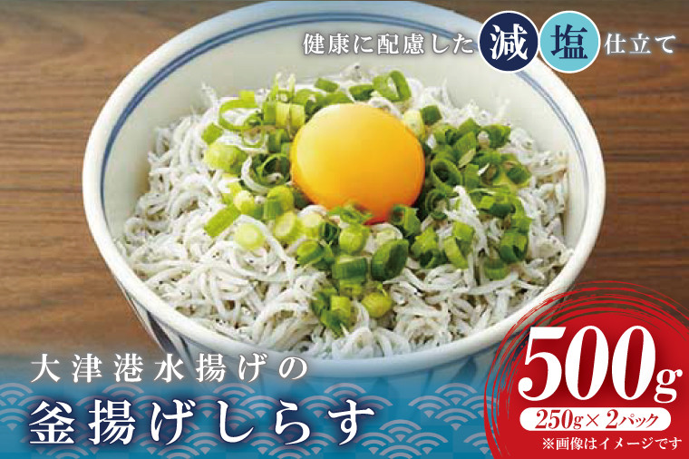 
            AS108　大津港水揚げの釜揚げしらす　500g(250ｇx２ﾊﾟｯｸ)
          