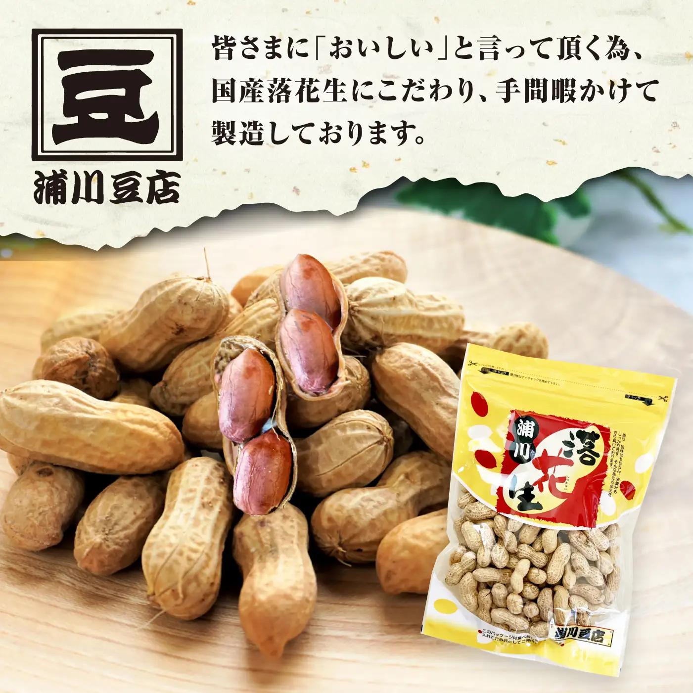 殻付き 落花生 合計約600g（300g×2袋） ピーナツ おつまみ 大村市 浦川豆店[ACZR018]