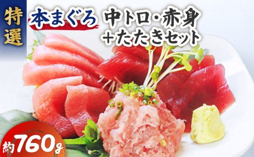 特選本まぐろ中トロ赤身＋たたきセット　M006-013