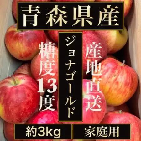 【青森の誇り】青森直送ジョナゴールドりんご約3kg(家庭用/訳あり)【配送不可地域：離島】【1740242】