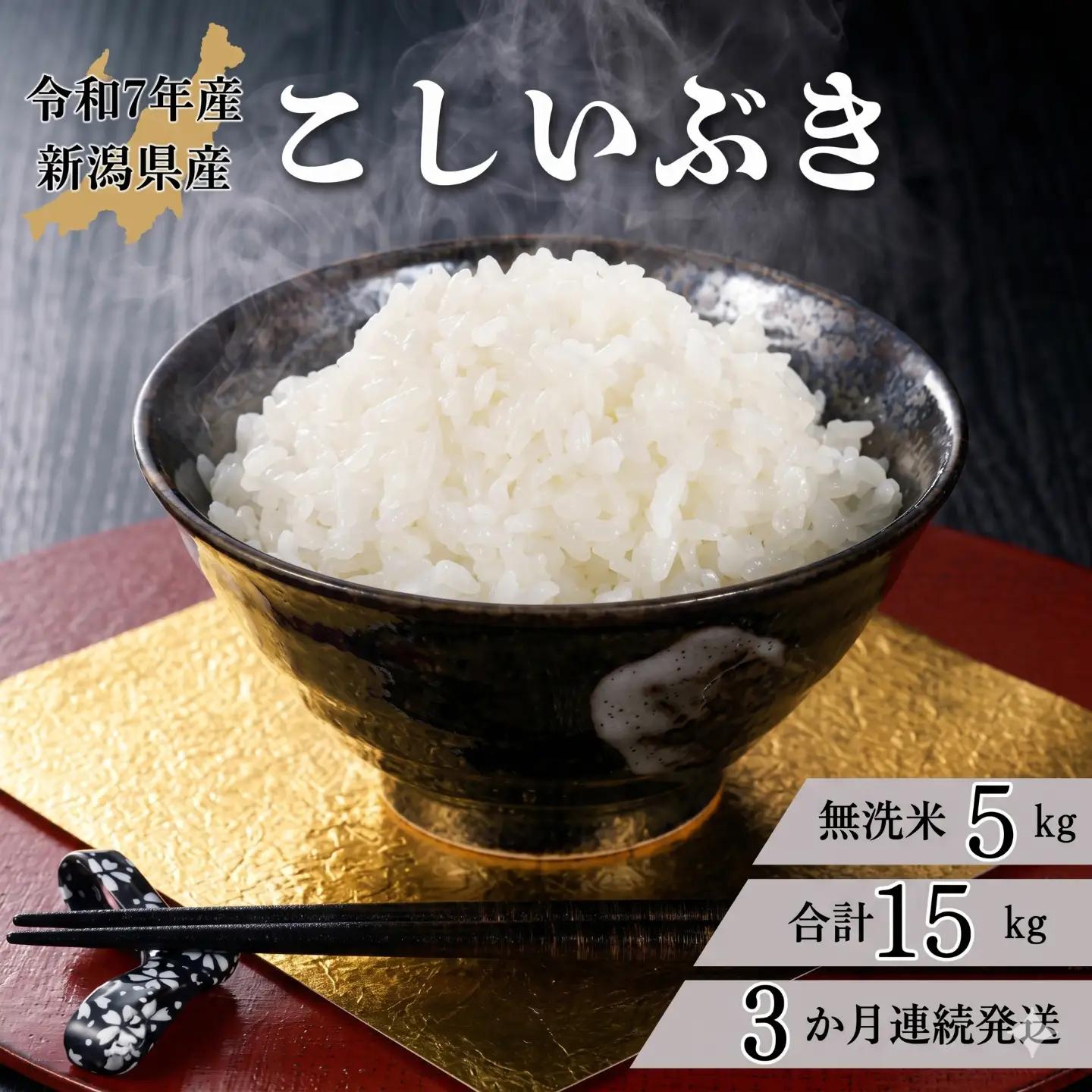 【3か月定期便】R7年産 新潟県産 こしいぶき 5kg （無洗米）