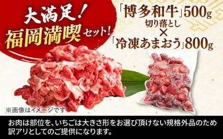 【 訳あり 】 博多和牛 切り落とし ＆ あまおう セット1.3kg 桂川町/株式会社 MEAT PLUS [ADAQ034] 九州 国産 牛肉 和牛 牛切り落とし イチゴ いちご