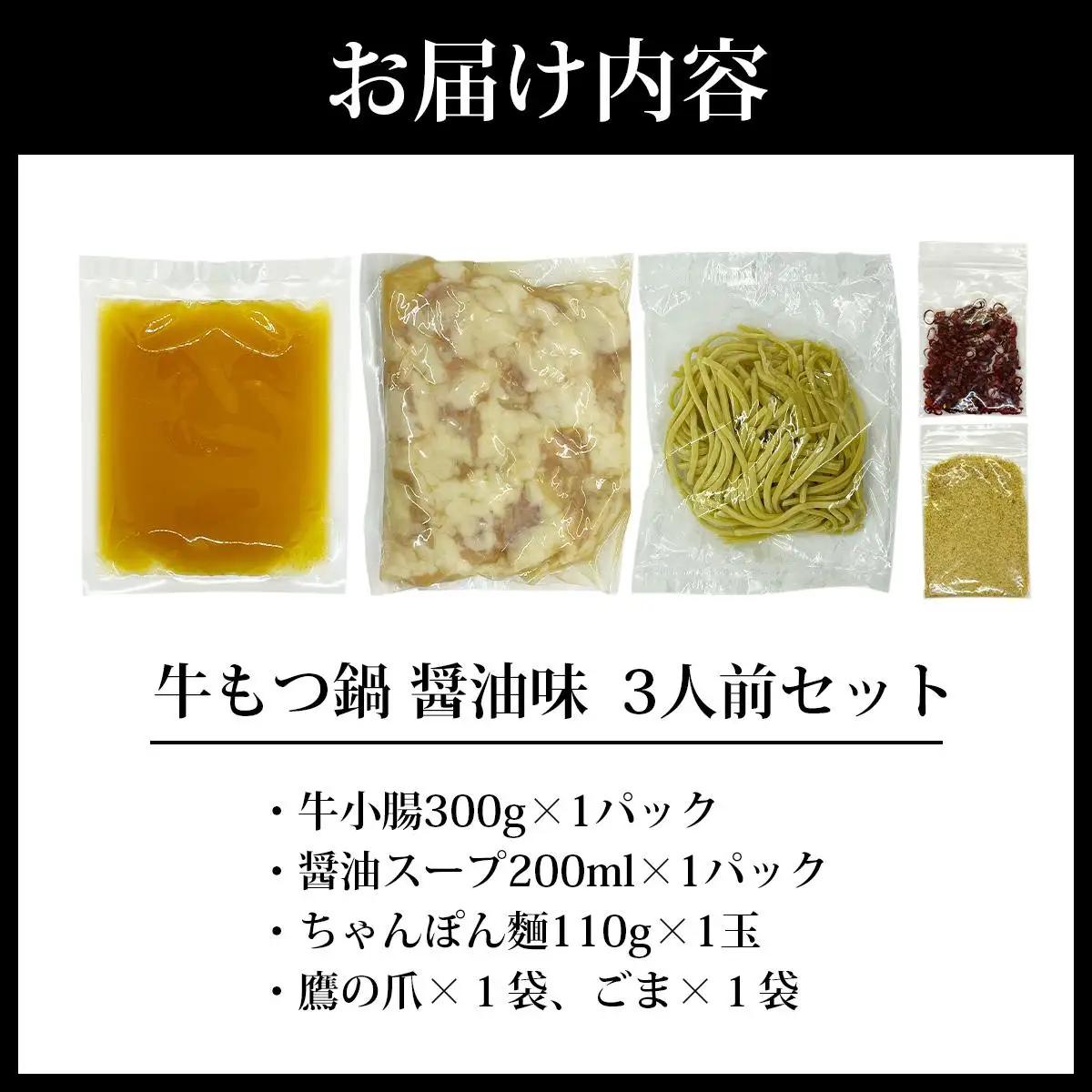 牛もつ鍋 醤油味 3人前セット PE001