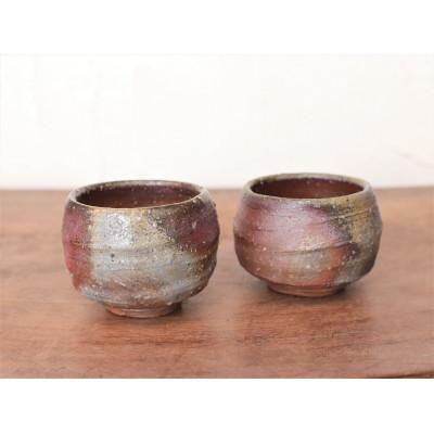 ふるさと納税 上島町 備前焼　ぐい呑み2個セット　st-007