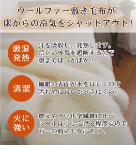 ご家庭で洗える ムートン調 ウールシーツ キングサイズ 180cm幅(毛羽部分 ウール100%) [0209]