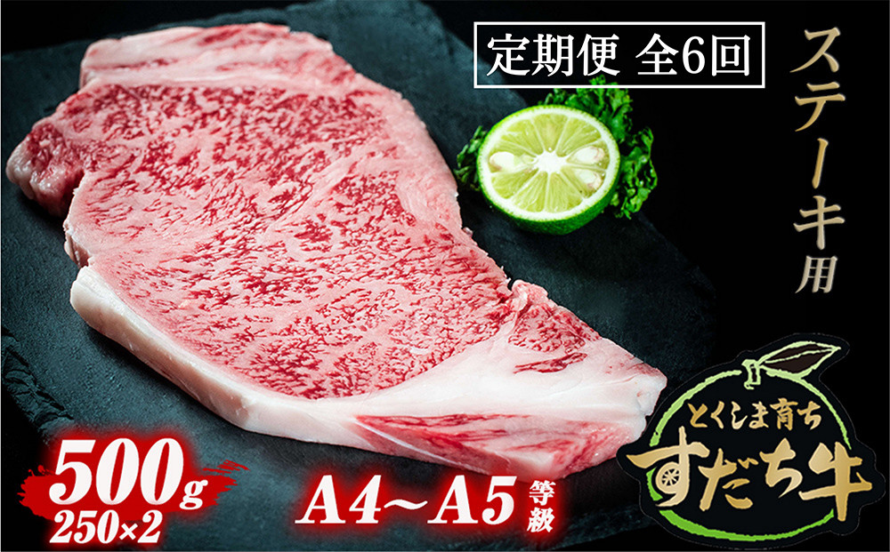 
定期便 6回お届け すだち牛黒毛和牛（ステーキ用）500g
