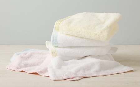 【日本製】パステルカラー タオル 6色・6枚セット 約33cmx86cm ブルー ピンク イエロー ホワイト
