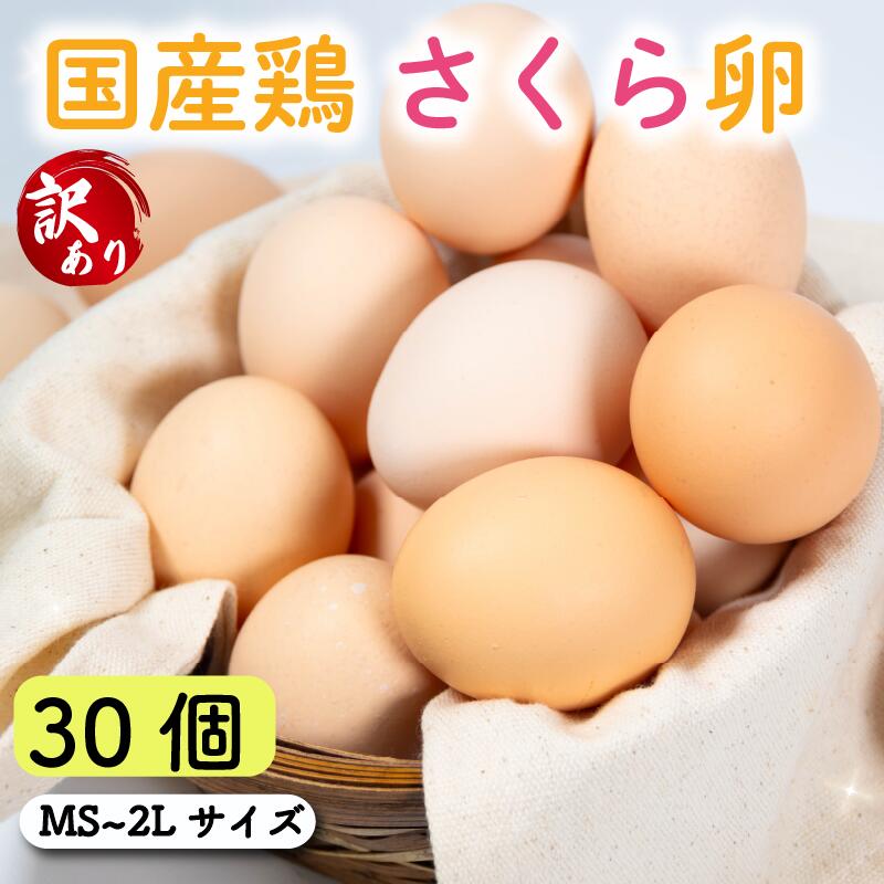 【ふるさと納税】 卵 30個 訳あり ( たまご 25個 + 割れ補償 5個 ) 国産 鶏 さくら 簡易包装 コクのある 濃い 風味 とれたて 生たまご 滋賀 地産地消 の 飼料米 玉子 産みたて 国産 新鮮 卵かけご飯 大容量 生 卵 鶏 天然 すき焼き 目玉 焼き 滋賀県 竜王町