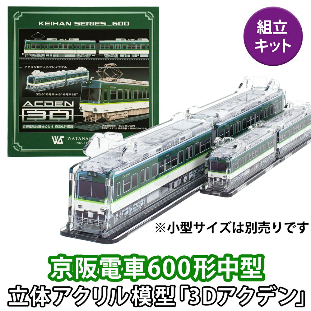 【ふるさと納税】《京阪電車600形中型 立体組立キット「3Dアクデン」》アクリルスタンドの新境地｜京阪電車 600形 アクリルスタンド 立体組み立てキット アクスタ [1167]
