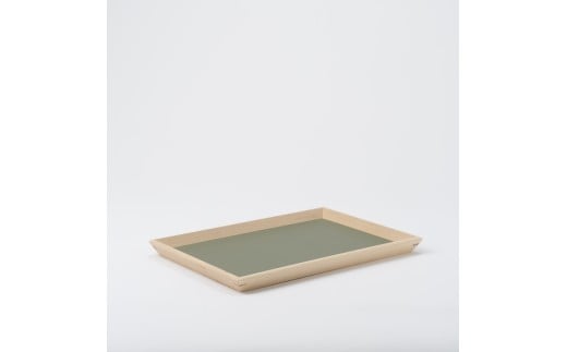 【木と暮らしの工房】シラカバ・トレー　＜サイズ：M／カラー：Green（緑）＞