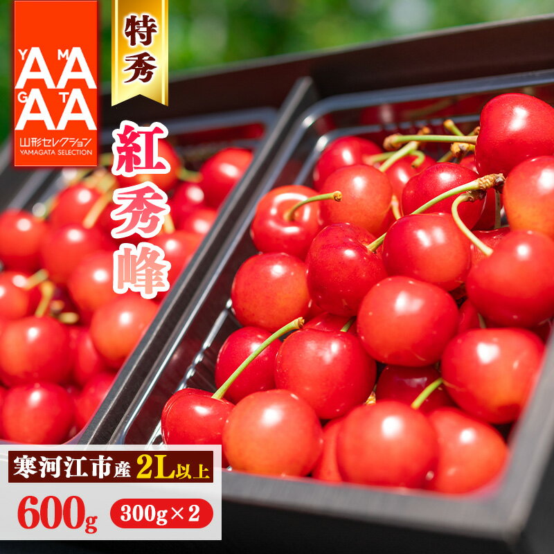 【ふるさと納税】 さくらんぼ「 紅秀峰 」特秀品 600g(300g×2パック) 2L以上 【2025年6月中旬頃〜7月上旬頃発送予定】 ／ お取り寄せ フルーツ 果物 果実 ご当地 グルメ 特産 産地 直送 高級 贈答 東北 300グラム 600グラム 2025年産 令和7年産 山形県産