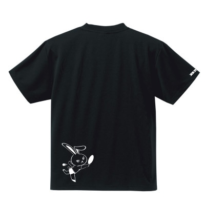 JTTA公認　卓球ユニフォーム【男女兼用(ドライ):140サイズ】うさぎ　ブラック