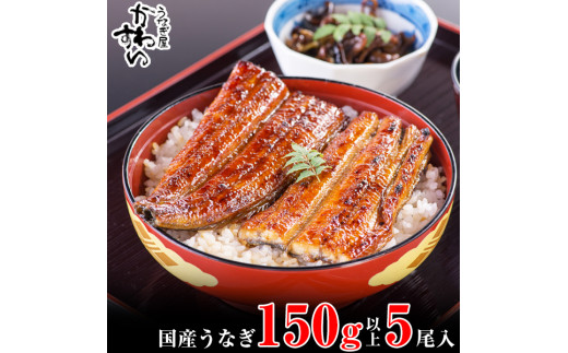 国産うなぎ蒲焼き大サイズ150ｇ 5本セット(A998-1)