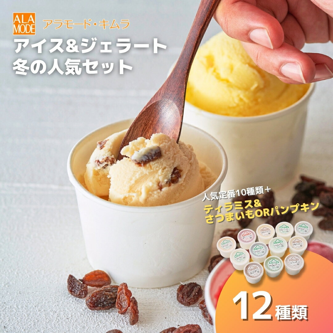 【ふるさと納税】 先行予約 冬限定 アイスクリーム ＆ ジェラート 冬の人気セット 12個×146ml | 食べ比べ 詰め合わせ セット おすすめ 人気 スイーツ お取り寄せ 新潟県 五泉市 （有）アラモード・キムラ