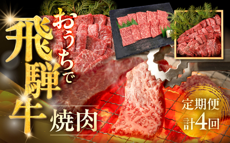 【定期便 4回】下呂の飛騨牛焼肉  定期便（萩原畜産直売店＆菊の井ミート）【tc15】