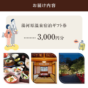 湯河原温泉ふるさと納税「宿泊ギフト券」 3,000円分 | 湯河原町 贅沢 リフレッシュ 旅行 神奈川 自然