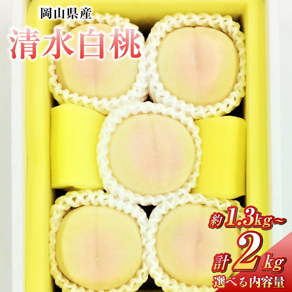 【ふるさと納税】＜選べる容量＞桃 2025年 先行予約 清水白桃 5玉（約1.3kg）8玉（約2.0kg）もも モモ 岡山県産 国産 フルーツ 果物 ギフト　 果物 デザート スイーツ フルーツ 果肉 美味しい 甘い 柔らかい 上品 高級品種 贈り物 ギフト【2025年7月下旬～8月上旬 発送予定】