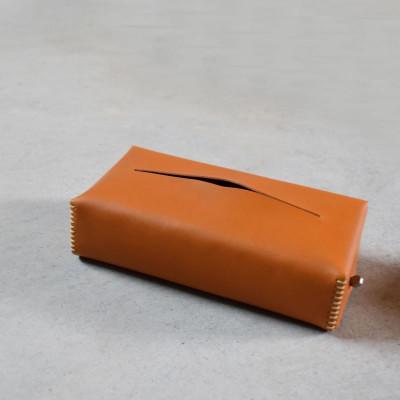 ふるさと納税 河内長野市 本革ティッシュカバー ベーシック キャメル 国産レザー Teha’amana