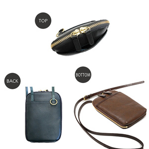 シルキーレザー お財布機能付き スマホショルダー 【LIME】 チョコ