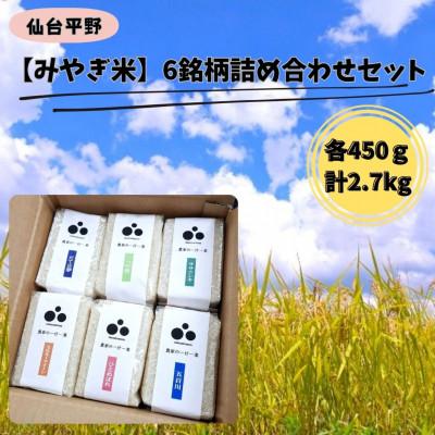 ふるさと納税 宮城県 令和7年産【みやぎ米】6銘柄詰め合わせセット　各450g