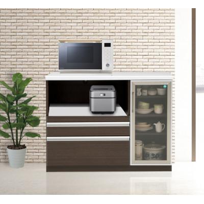 ふるさと納税 大川市 華 幅120cm 炊飯器、レンジが置ける小型のキッチンカウンターレンジ台 自社製アルミ使用