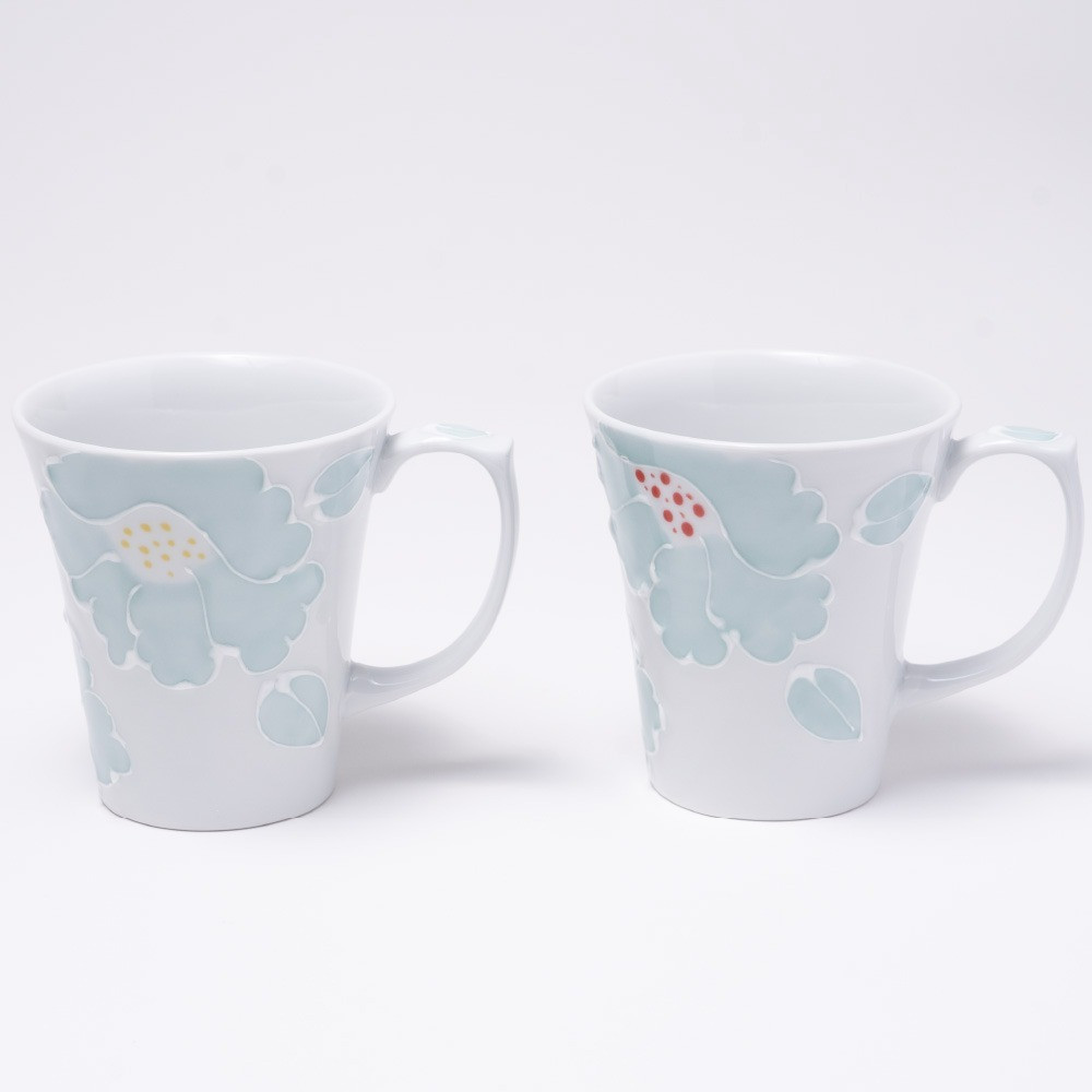 【伊万里焼】一珍釉彩花文ペアマグカップ H615_イメージ2