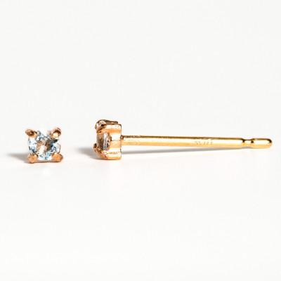 ふるさと納税 大津市 【3月誕生石アクアマリンピアス】 K10イエローゴールド 美しい天然石のスキンジュエリー 両耳セット |  | 02