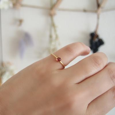 ふるさと納税 田原本町 5号　天然石ガーネット　リング(Silver925 18KGP仕上げ)　 |  | 01