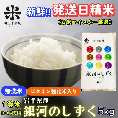 ふるさと納税 盛岡市 【毎月定期便】《特A7年連続受賞中》盛岡市産銀河のしずく ビタミン強化米入り 無洗米 5kg全5回
