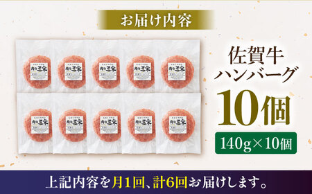【全6回定期便】佐賀牛 ハンバーグ （10個） HAA036 牛肉 ハンバーグ 赤身 国産