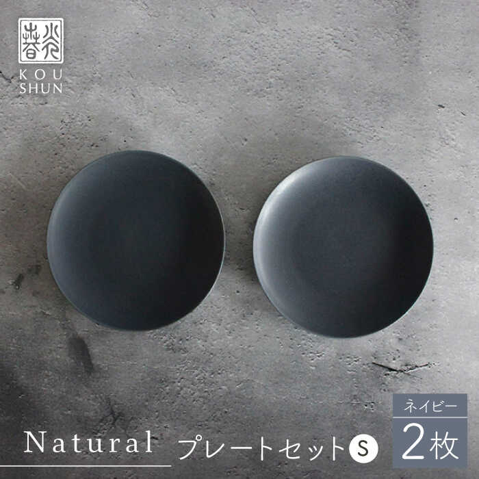 【ふるさと納税】【波佐見焼】Naturalシリーズ プレート S 2枚セット（ネイビー） 【光春窯】 [XD101]