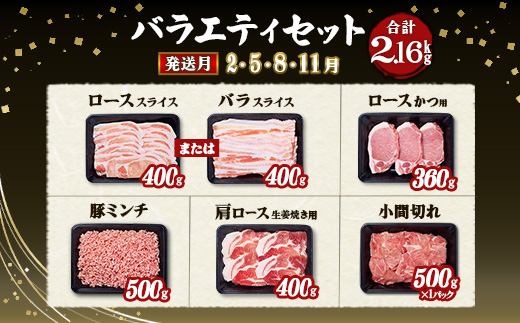 【3ヶ月定期便】宮崎県産 いもこ豚 月替わり定期便 6.36kg 3回 毎月 お楽しみ 満喫 満足 堪能 セット しゃぶしゃぶ 切り落とし 小分け 豚 豚バラ ロース 肩ロース スライス 小間切れ 豚