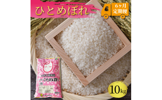 
米 定期便 10kg 6ヶ月 精米 一等米 ひとめぼれ 岩手県産 ご飯 白米
