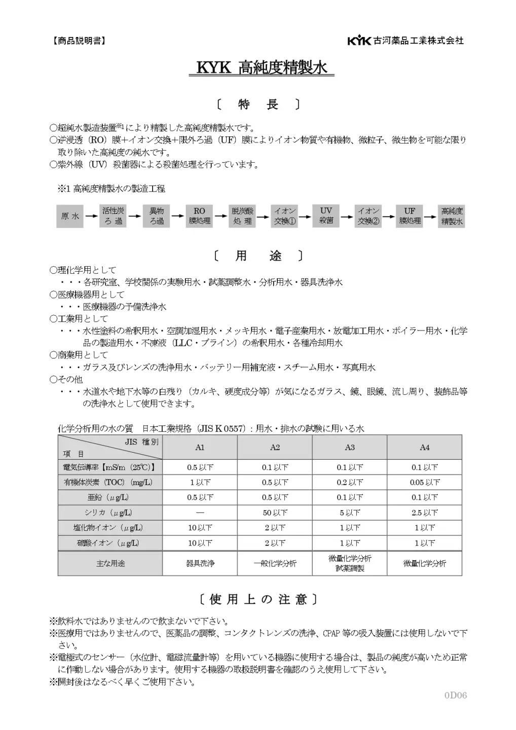 高純度精製水クリーン＆クリーン　カー用品 洗車用品 精製水