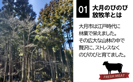 大月のびのび放牧羊【ラムジンギスカン】薄切り400g(200g×2パック)