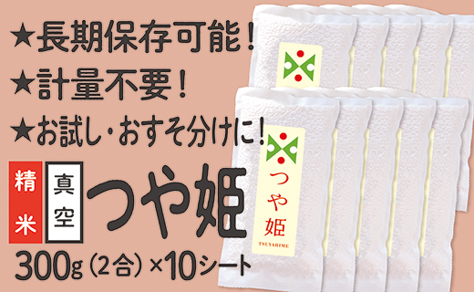 山形県産 つや姫 真空パック 2合 10シート