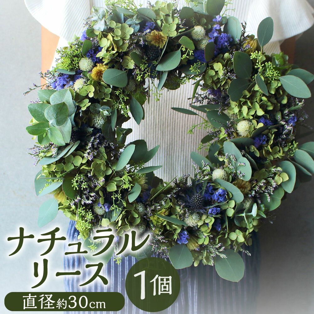 【ふるさと納税】季節のナチュラルリース 1個 直径約30cm ドライフラワー 生花 MIX ミックス 花飾り 草花 植物 ナチュラル インテリア 装飾 飾り ギフト おしゃれ お花 国産 九州 送料無料