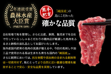 純国産馬刺し＆馬肉料理福袋 計1kg 熊本肥育 2年連続農林水産大臣賞受賞 送料無料 上赤身馬刺し100g たてがみ50g 馬とろ150g 馬ソーセージ500g 燻製 霜降り ハン馬ーグ200g(2個