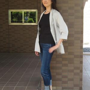 サラッと柔らか軽涼 麻100％ レディス ジャケット 湖東の麻（リネン） 和晒し仕上げのレディスジャケット【和心衣】【Ｍサイズ・グレー】