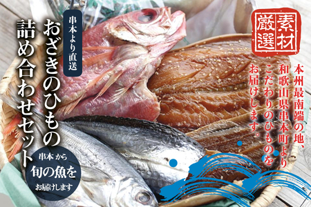 おざきのひもの 詰め合わせセット＜旬の魚をお届け！＞（Aセット）【冷凍】 お取り寄せ グルメ ご当地 ご当地グルメ 食品 お土産 特産品 ひもの 干物 干物セット イカ 一夜干し 【ozk100-1】