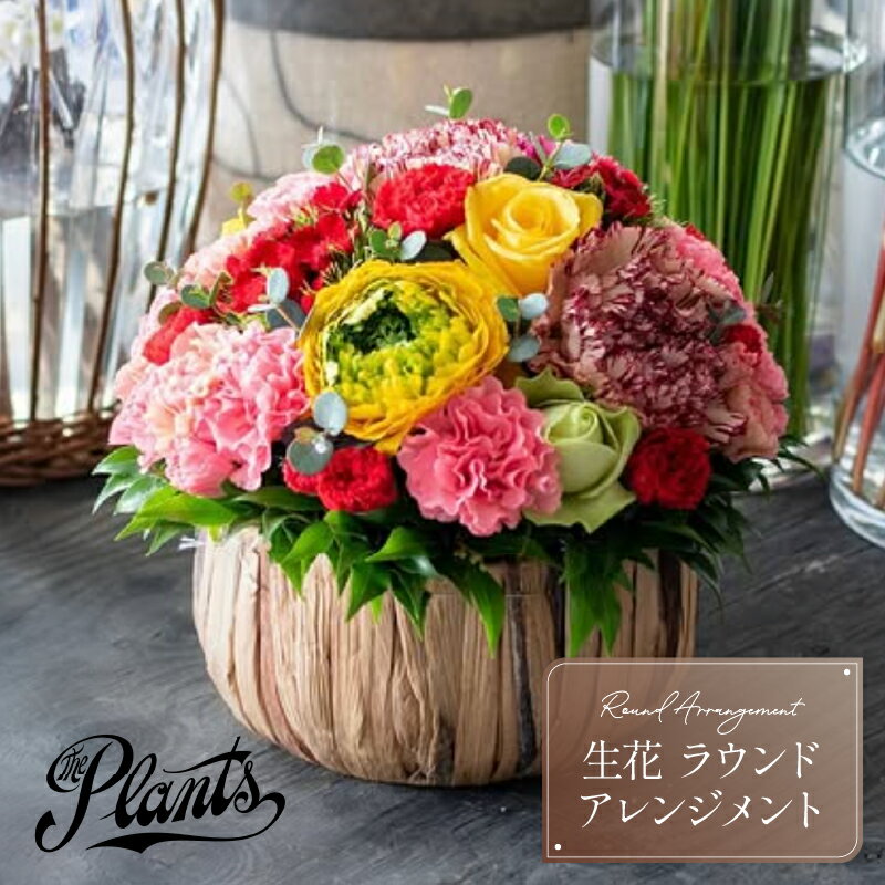 【ふるさと納税】 The Plants ラウンドアレンジメント オリジナル フラワー 花 長持ち 花束 冷蔵 インテリア 飾り おしゃれ 人気 高級 かわいい おすすめ ギフト プレゼント 母の日 女性 生花