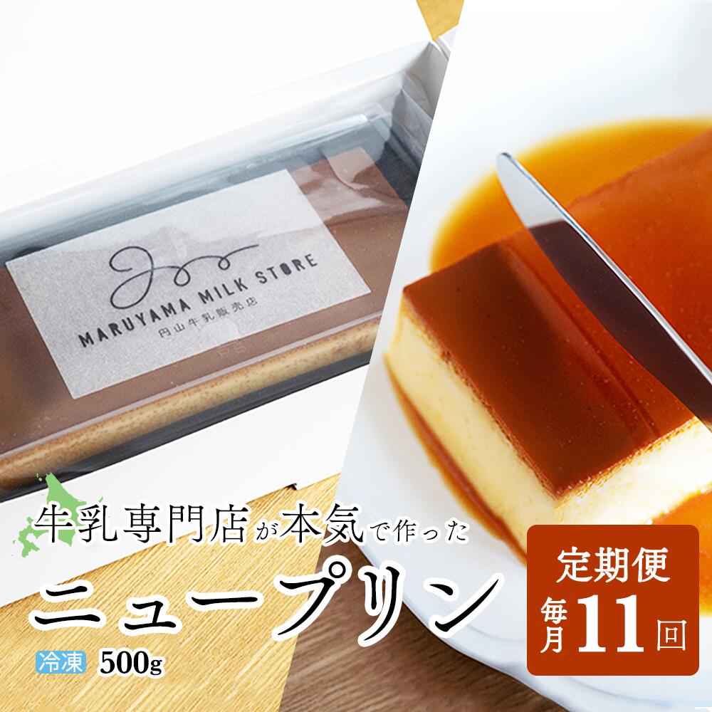【ふるさと納税】【定期便】濃厚プリン　New Pudding（ニュープディング）（500g×1本）×11ヶ月【be152-0931-100-11】(プリン 乳製品 スイーツ 北海道 別海町定期便 11ヶ月 11ヵ月 11か月 11回)