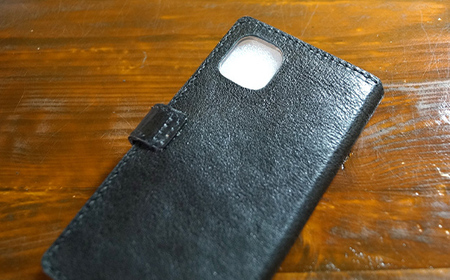 本革製手帳型iPhoneカバー（iphone11用）　ダークブラウン  F6L-264